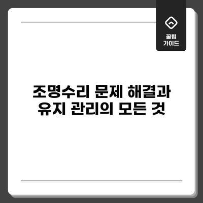 조명수리: 문제 해결과 유지 관리의 모든 것