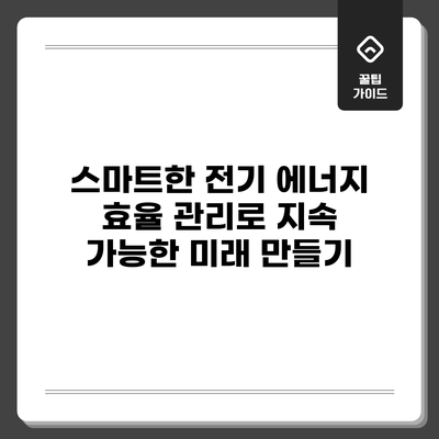 스마트한 전기 에너지 효율 관리로 지속 가능한 미래 만들기