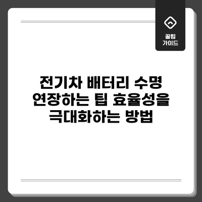 전기차 배터리 수명 연장하는 팁: 효율성을 극대화하는 방법