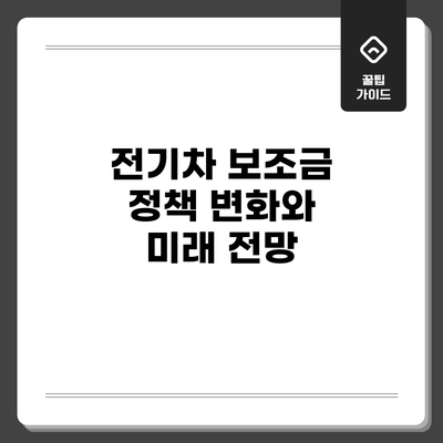 전기차 보조금 정책 변화와 미래 전망