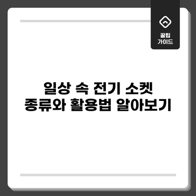 일상 속 전기 소켓 종류와 활용법 알아보기